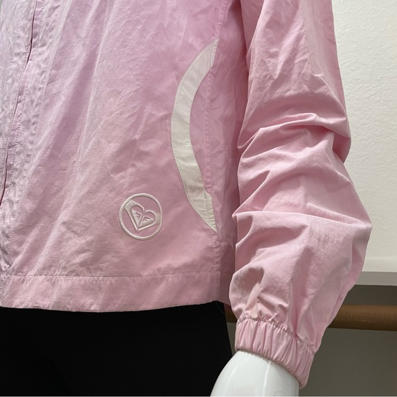 ROXY/Quicksilver 🌸 “Summer Breeze” Hoodie, Windbreaker, Pink zip Up jacket Sz 2 - Picture 5 of 10
